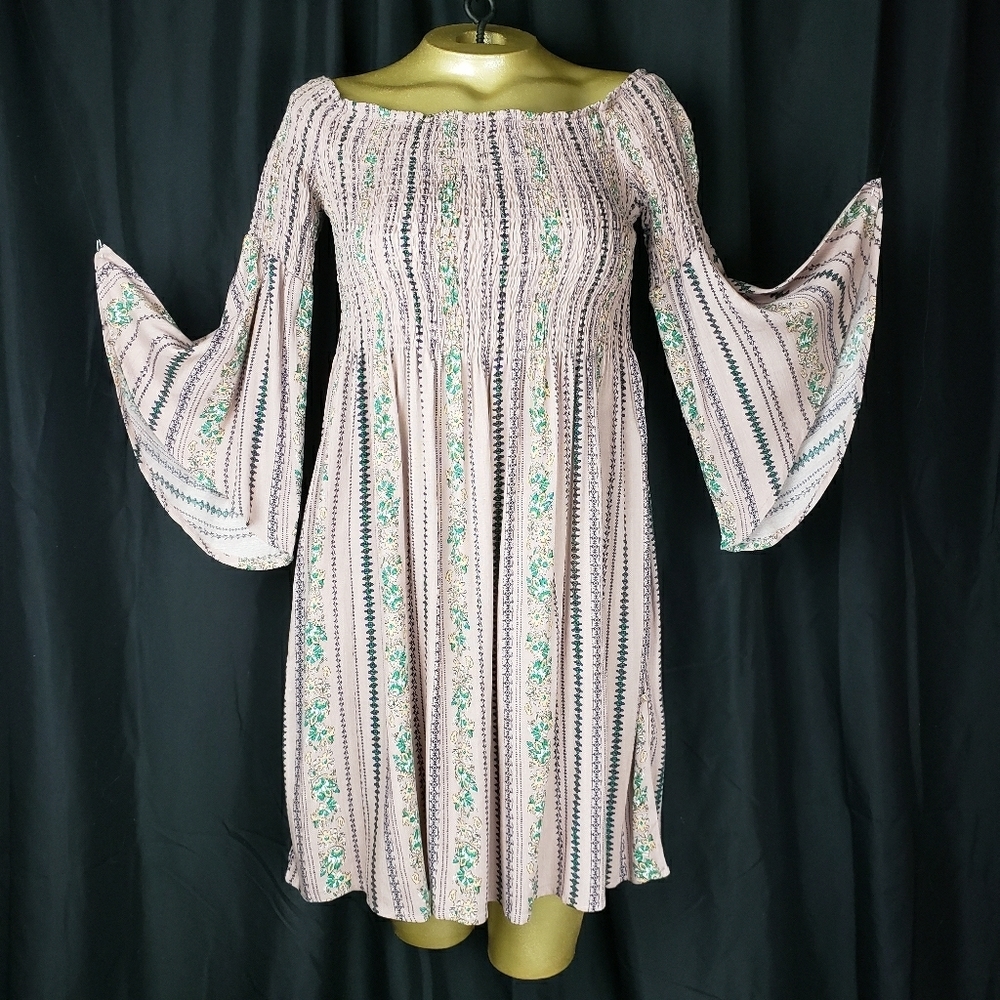 La Miel Floral Off the Shoulder Midi Dress NWT